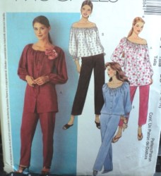 3684 OFF SHLDR OR NOT BUTTON PEASANT TOP,PANT,CAPRI PATTERN 8-22
